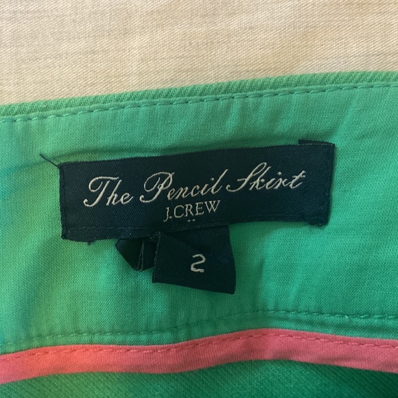 Green Size 2 j.crew pencil skirt - Picture 4 of 4